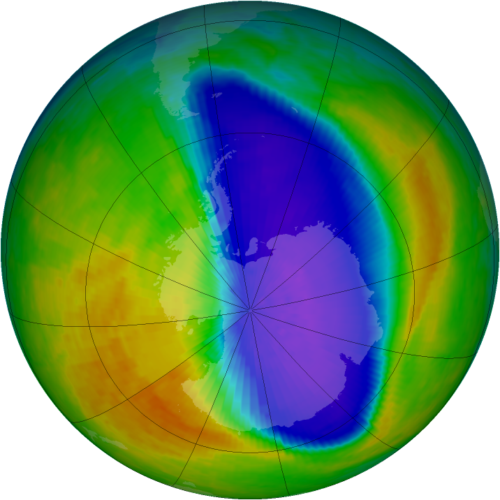 Antarctic ozone map for 20 October 1994